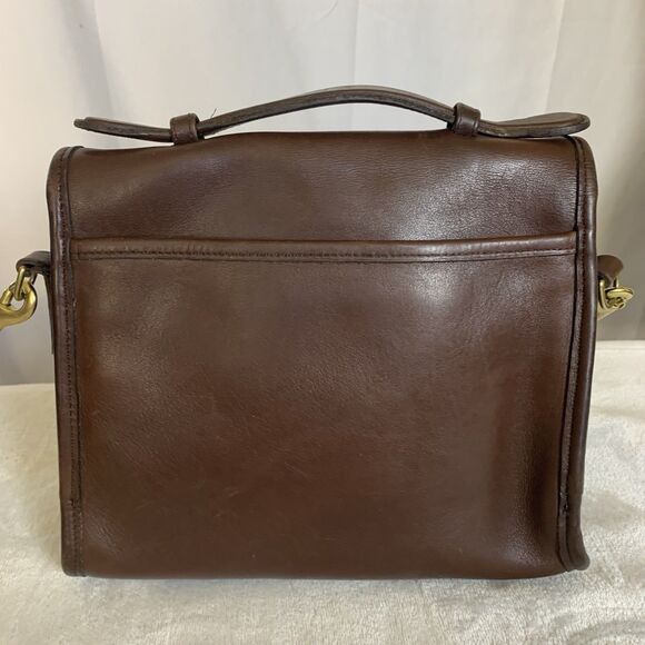 Vintage Coach Court Bag 9870 Dark Mahogany Brown Leather Crossbody Glove Tanned - Picture 2 of 16